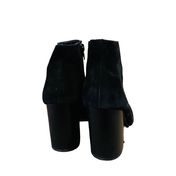 Steve Madden Simmer Suede Black Heeled Booties - Picture 7 of 9